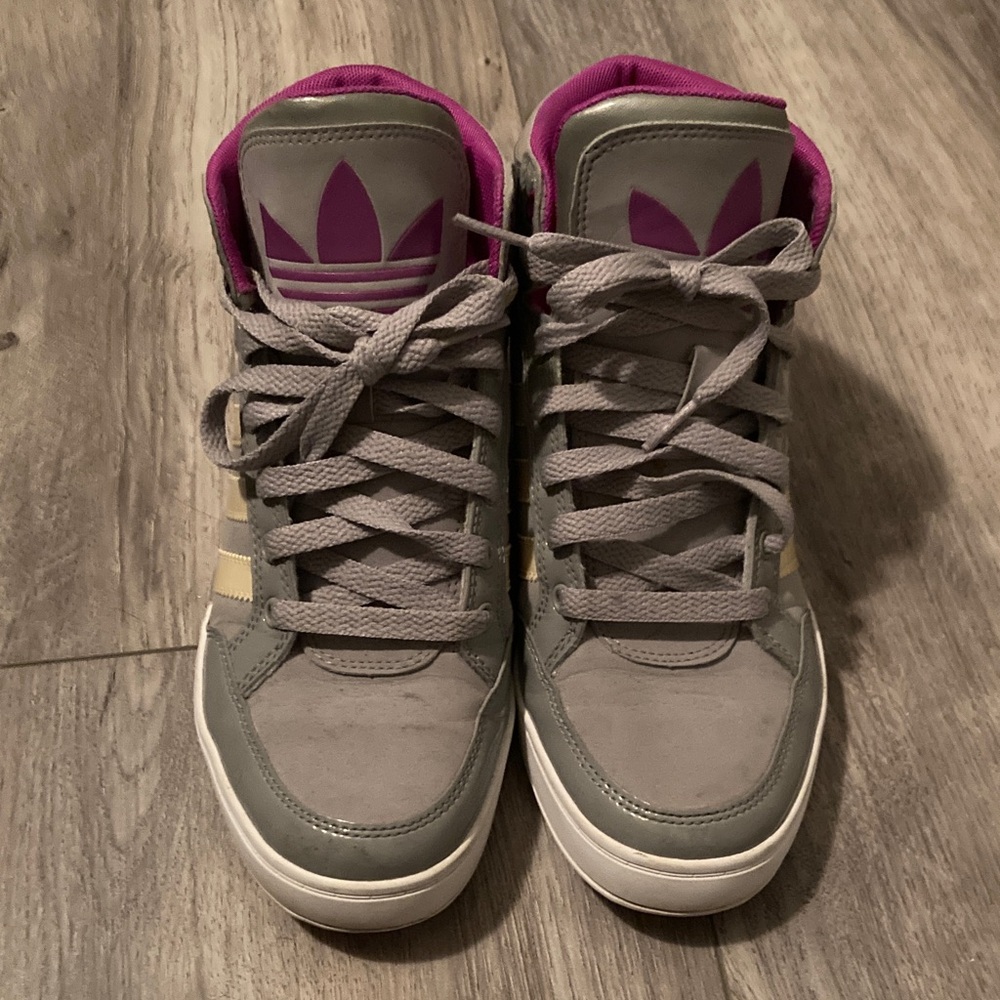 Adidas High-Top Sneakers - Gray and Purple - Picture 2 of 7